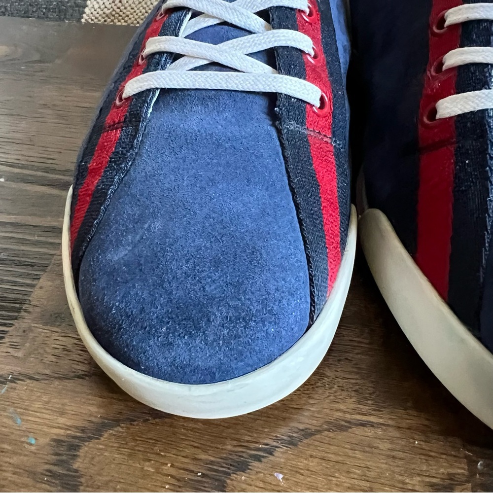 💕HOST PIcK (twice)💕 GUCCI Boulevard Web Detail Blue Suede Sneakers 9G (US 9.5) - Picture 6 of 10